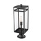 Z-Lite Nuri 1 Light Outdoor Pier Mounted Fixture, Black & Clear 596PHBR-553PM-BK - alternate 2